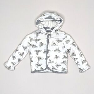 Burt's Bee Baby Reversible Bee Print Stripe Coat Jacket 6-9m